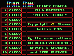 Fruity Frank screenshot 5 for MSX
